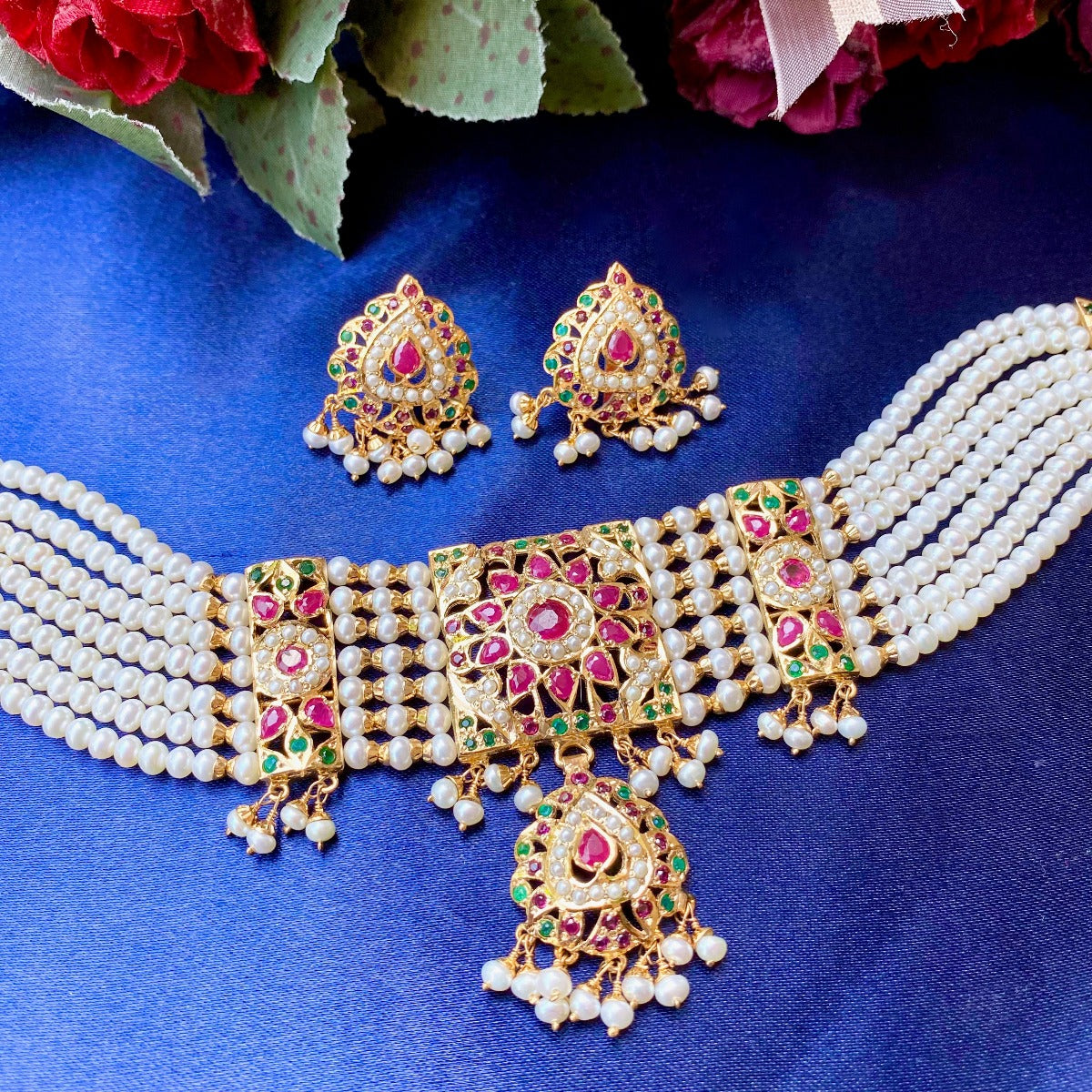jadau chikpatti ruby emerald