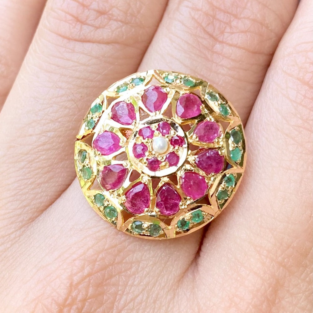 jadau gold ring for girls