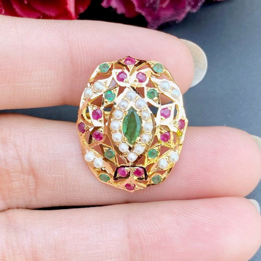 jadau ring in 22k gold glr 036