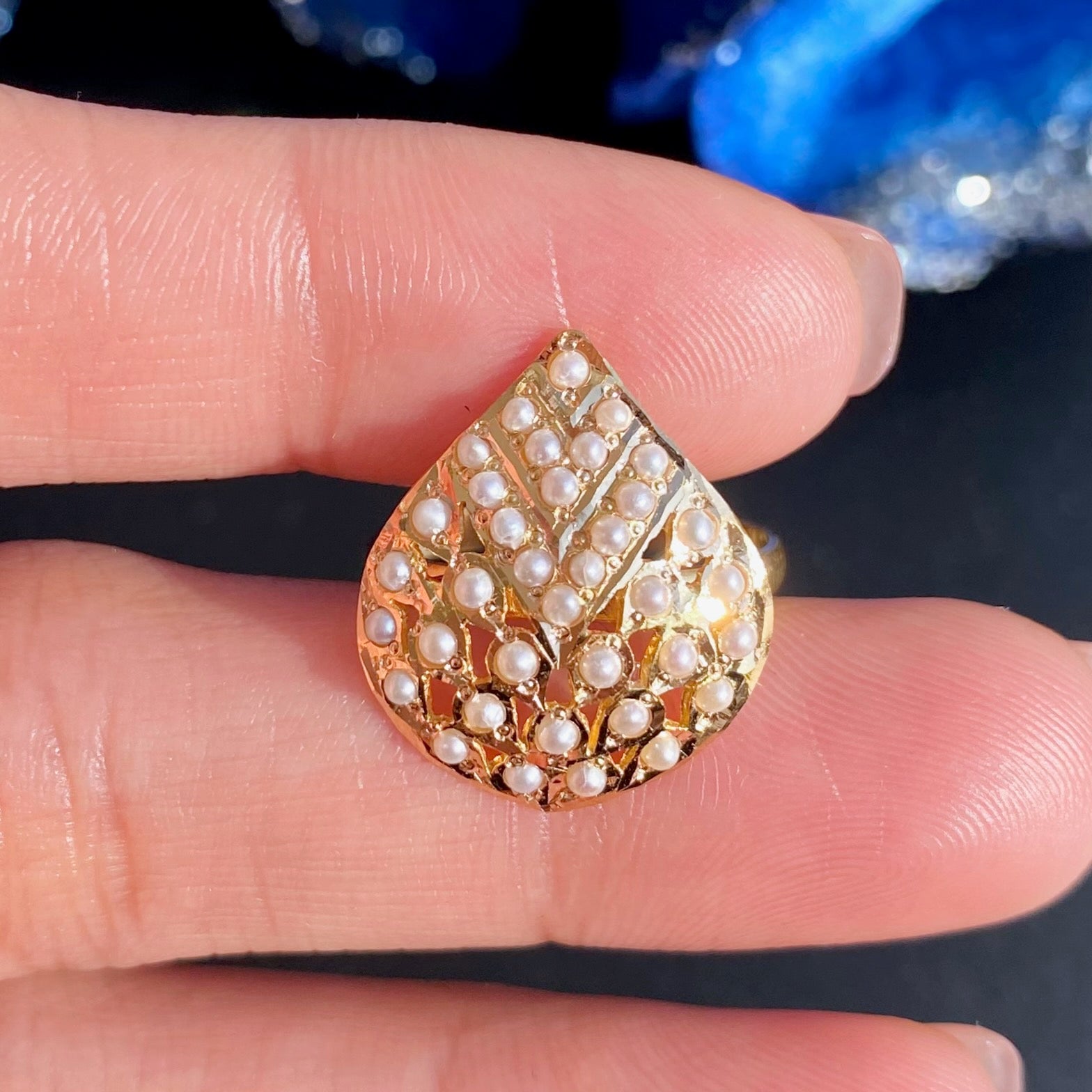 jadau ring pearls