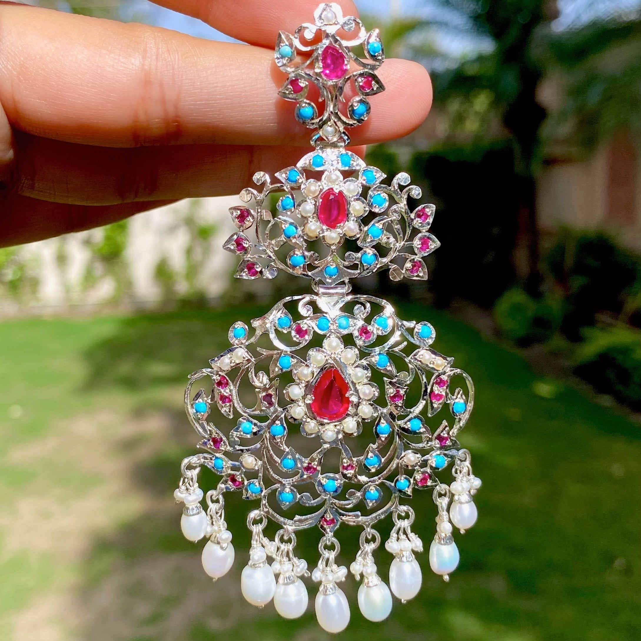 long silver earrings