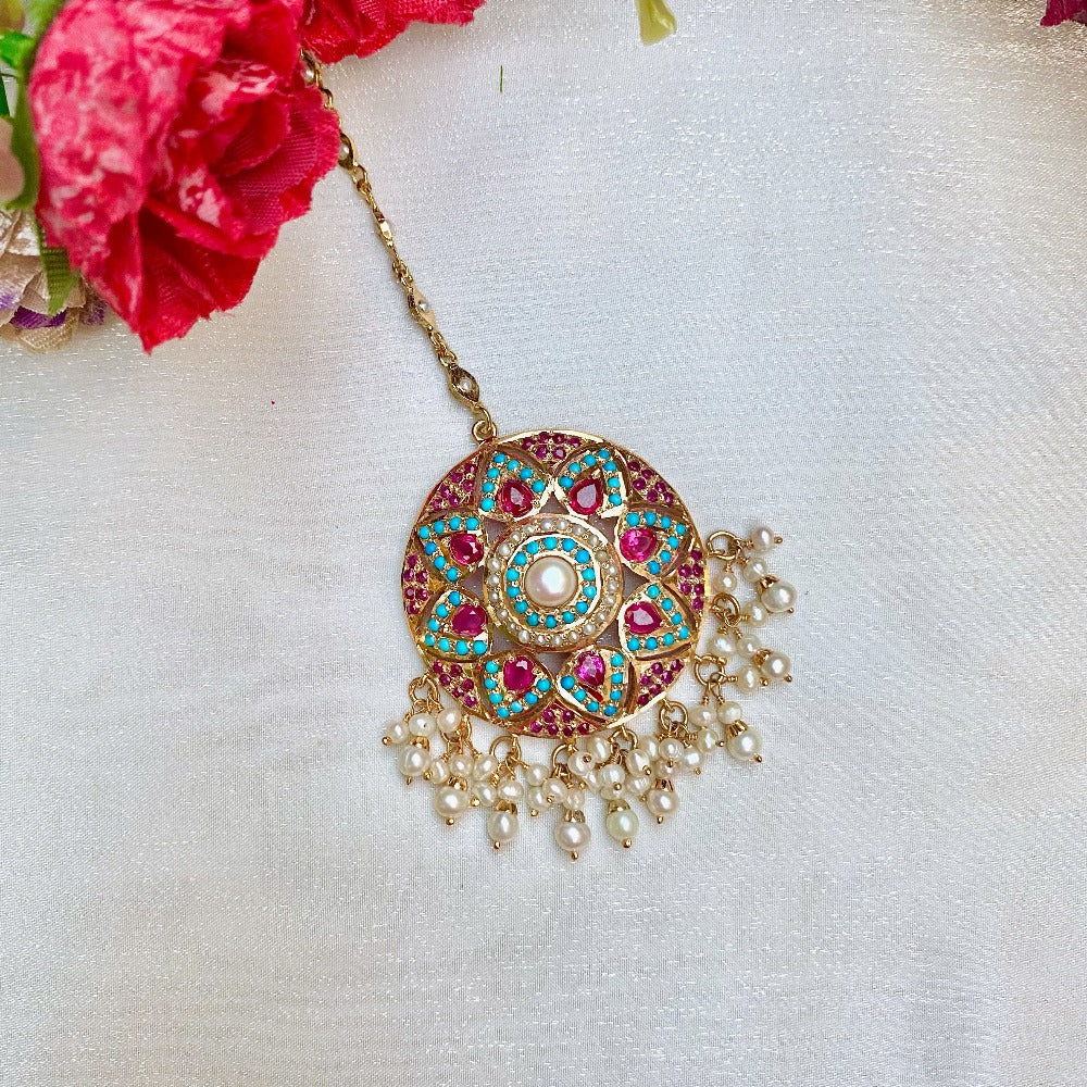 multicolored jadau tikka tk 063