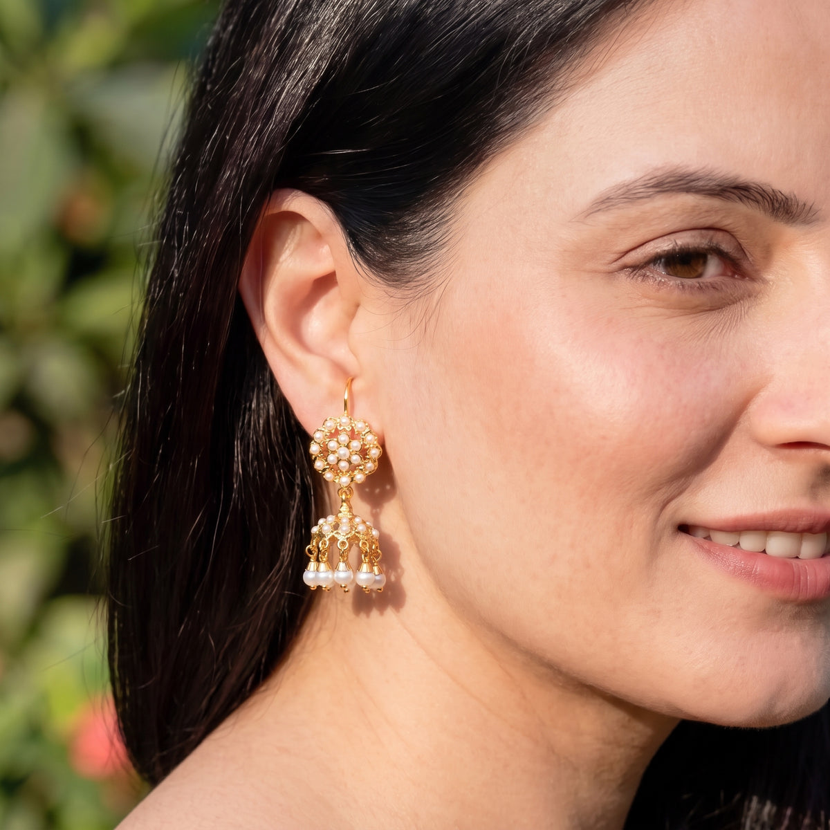 Dainty Pearl Jhumki | Gold Plated on 925 Silver ER 808