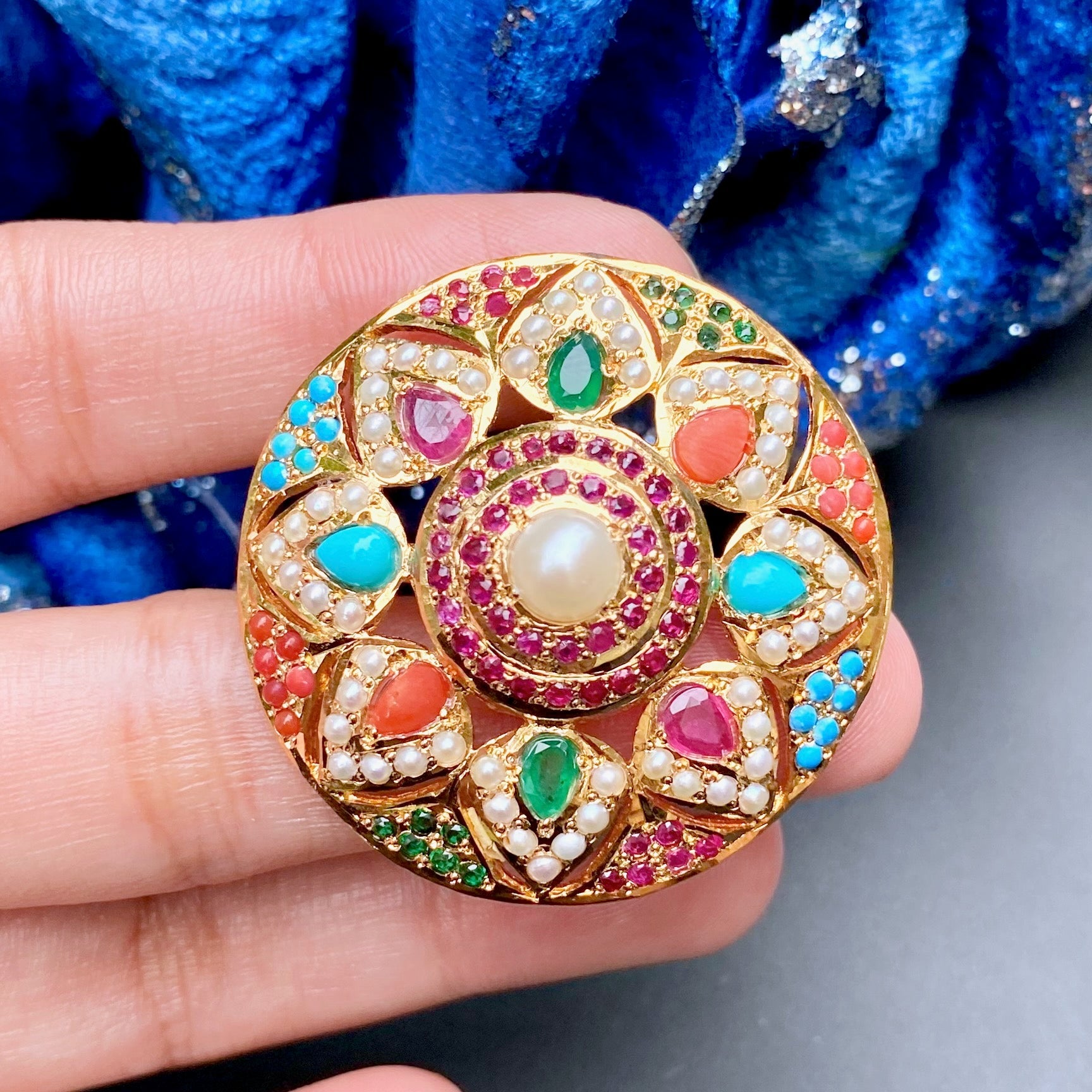 navratna cocktail ring