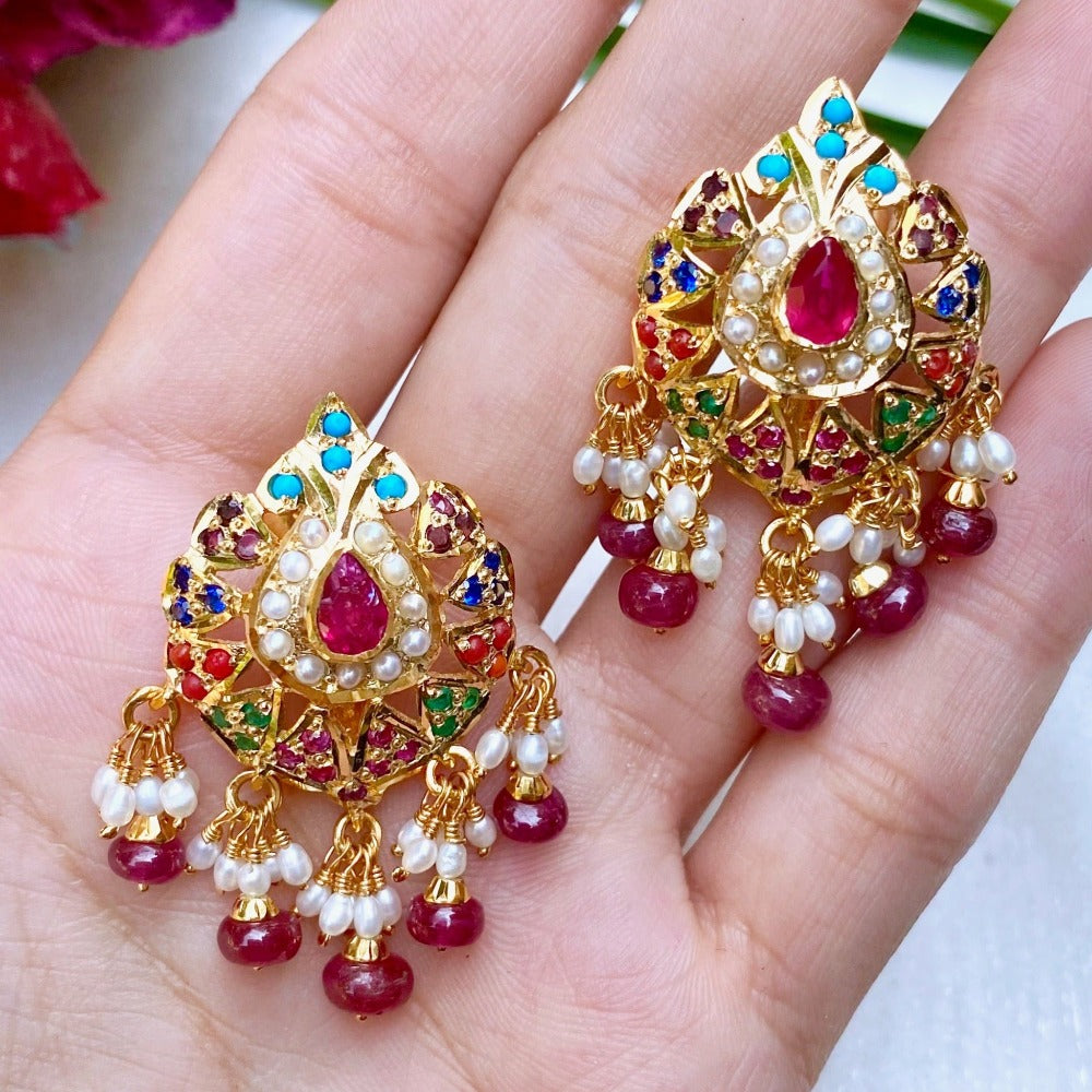 22k gold plated navratna tops