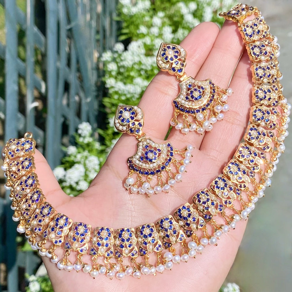 gold plated rajasthani jadau  set