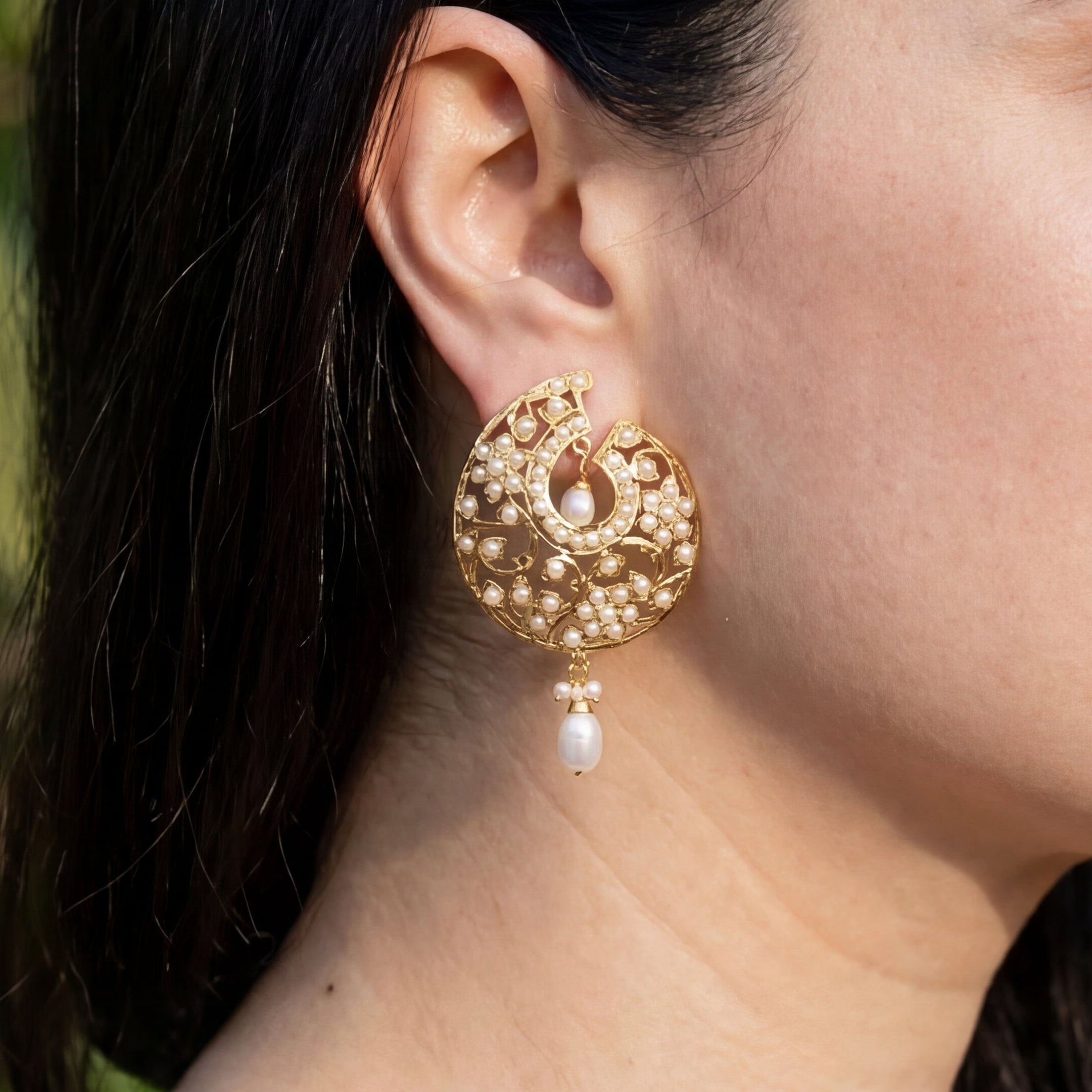 Classy Pearl Stud Earrings | Statement Tops for Women | Pearl Tops ER 394