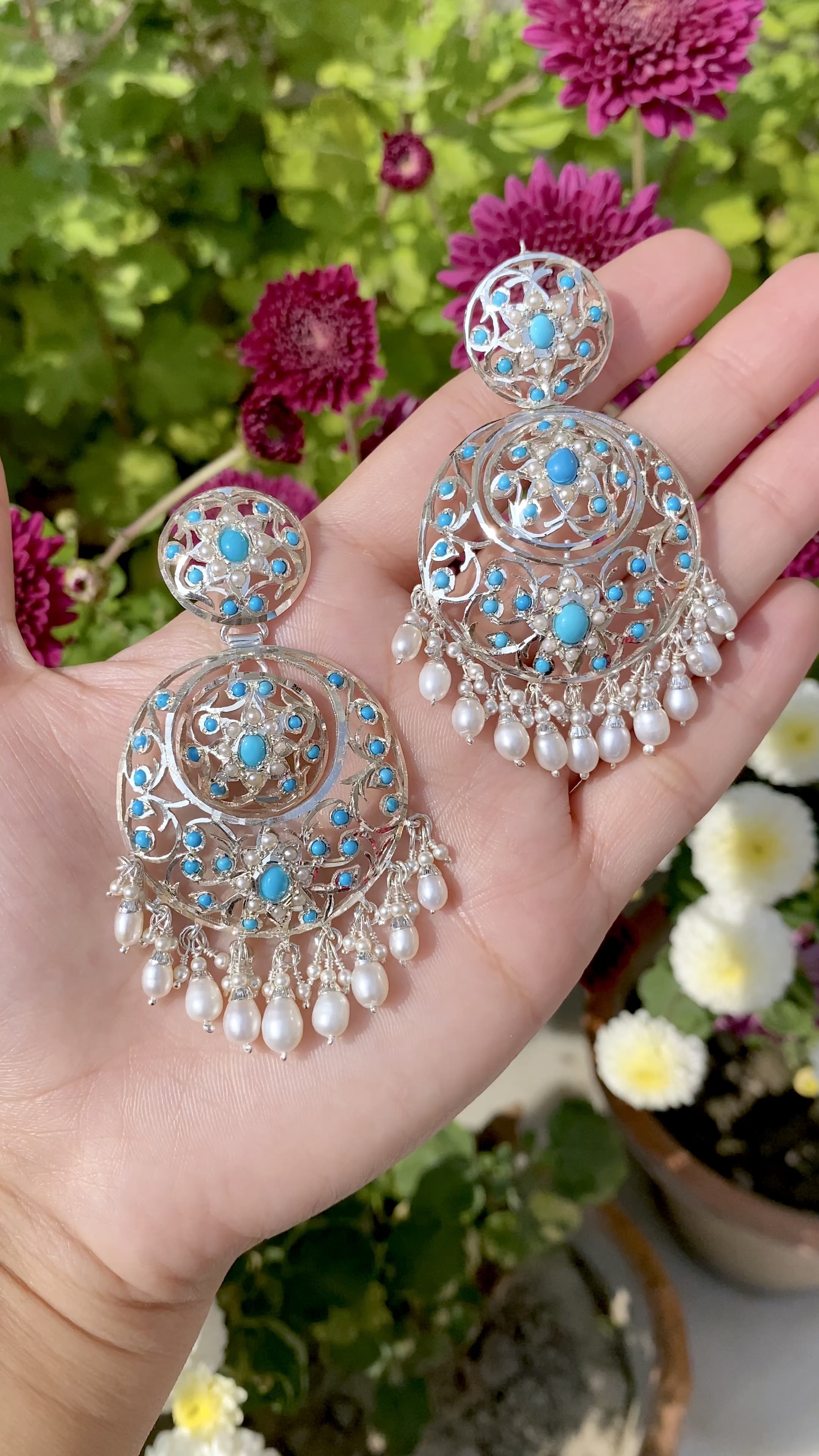 Guttapusalu Silver Chandbali earrings – aham jewellery | handcrafted silver  jewellery