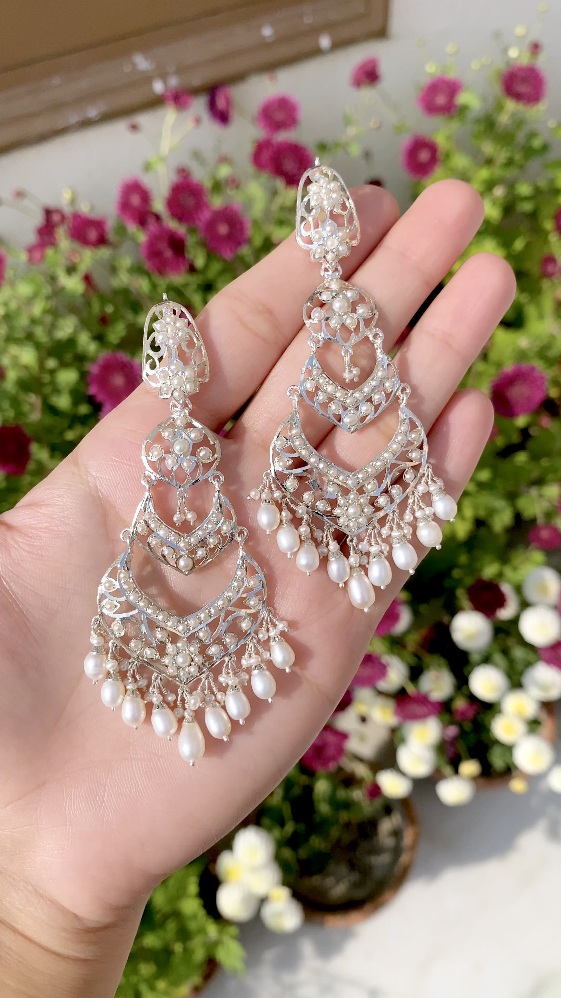 Bridal Chandelier Earrings | Wedding Earrings | Pearl Chandelier Earri