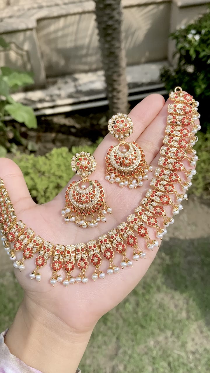 Buy online Gold Brass Necklace Earring And Maang Tikka Set from fashion  jewellery for Women by Silvermerc Designs for ₹899 at 70% off | 2024  Limeroad.com