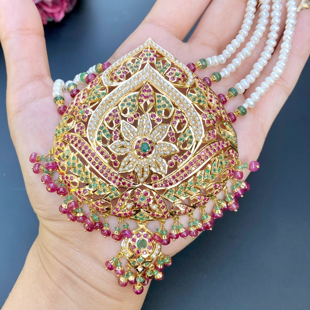rani haar necklace set on real gold
