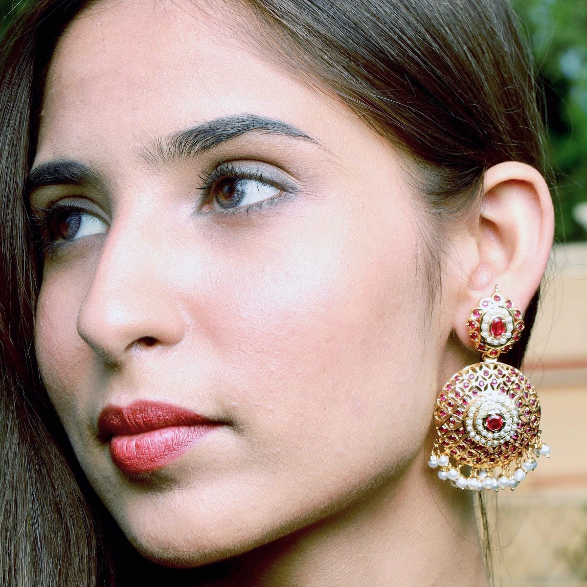 round jadau earrings design