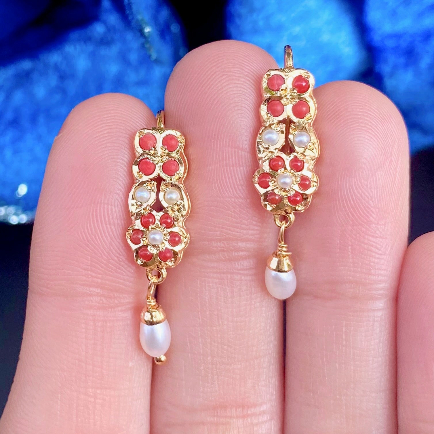 small coral earrings