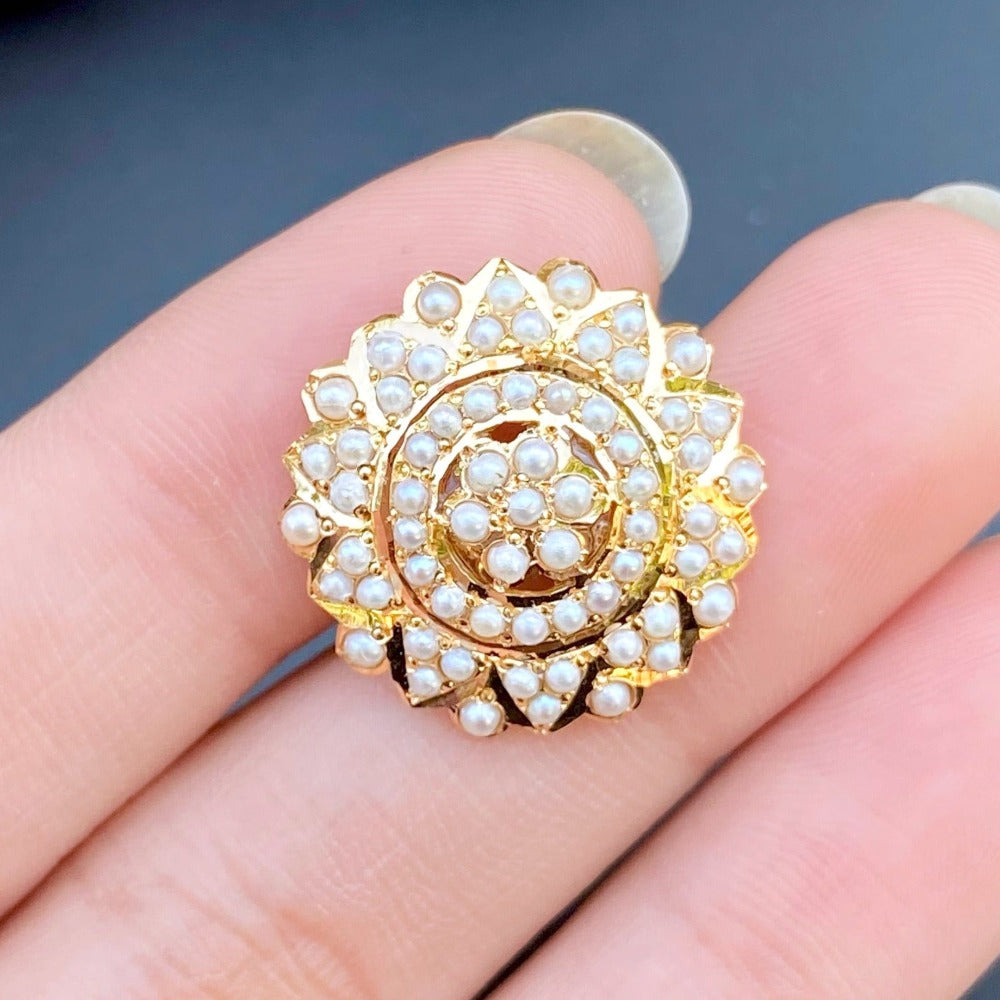 small pearl ring in 22k gold