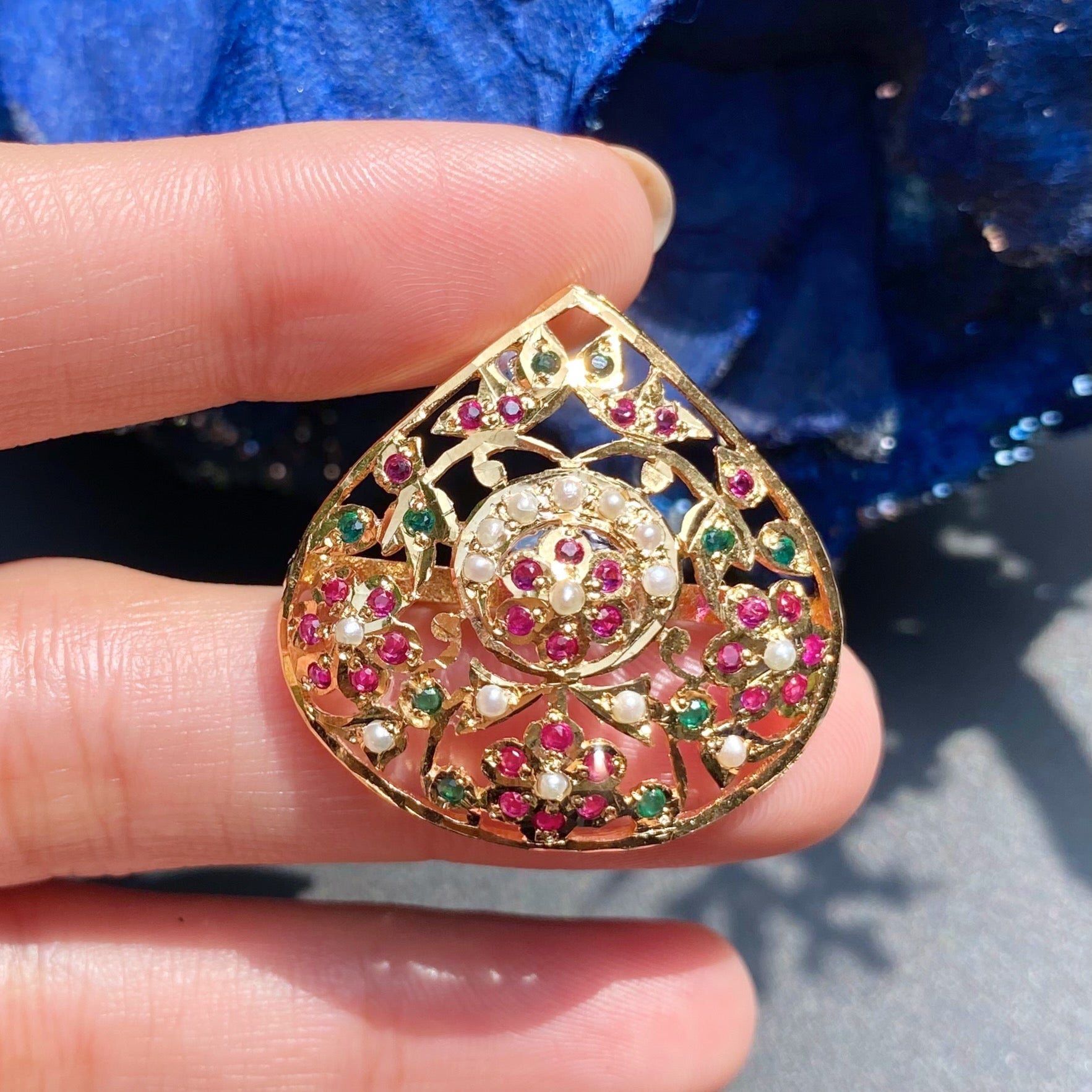 statement jadau ring 925 silver gold plated