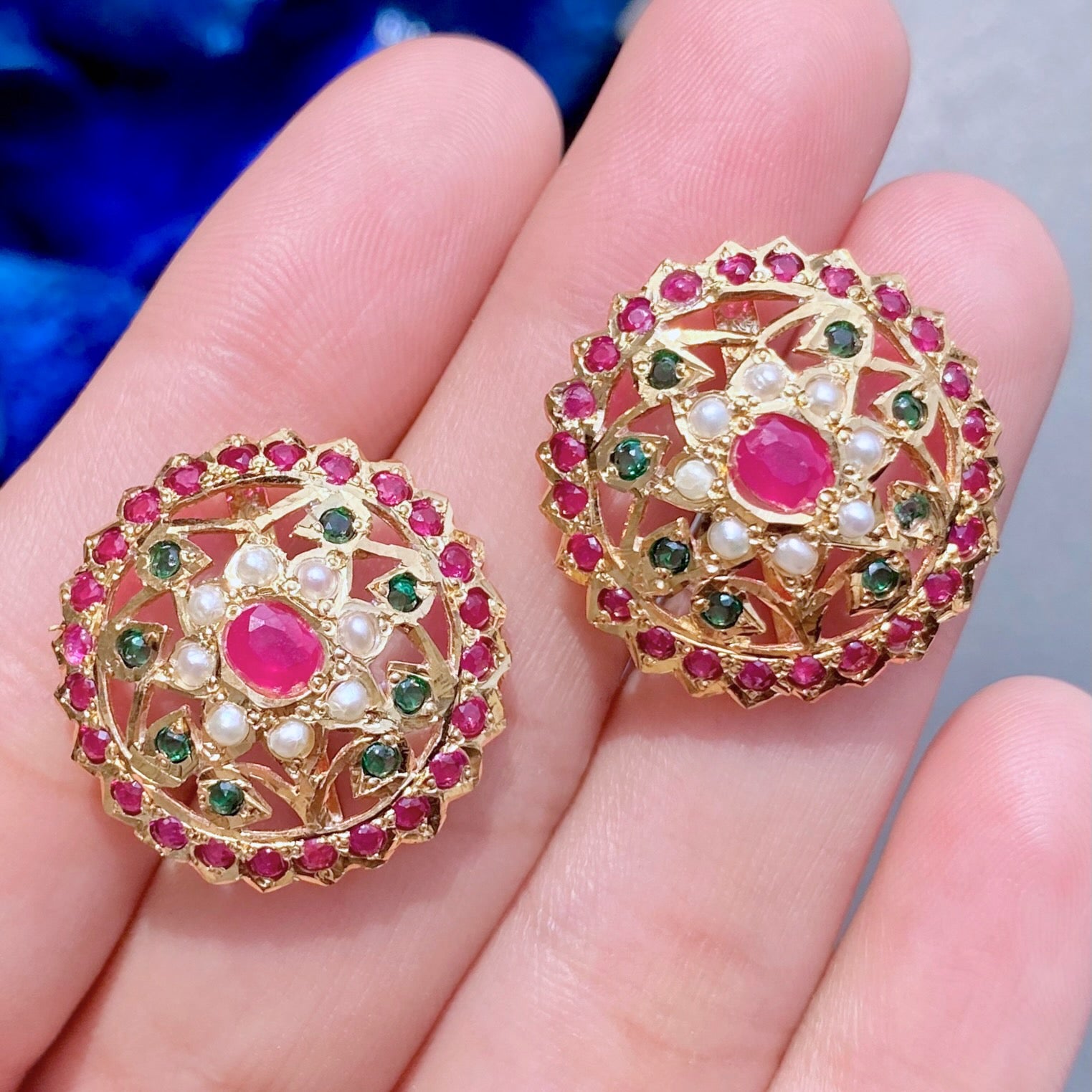 stone stud earrings