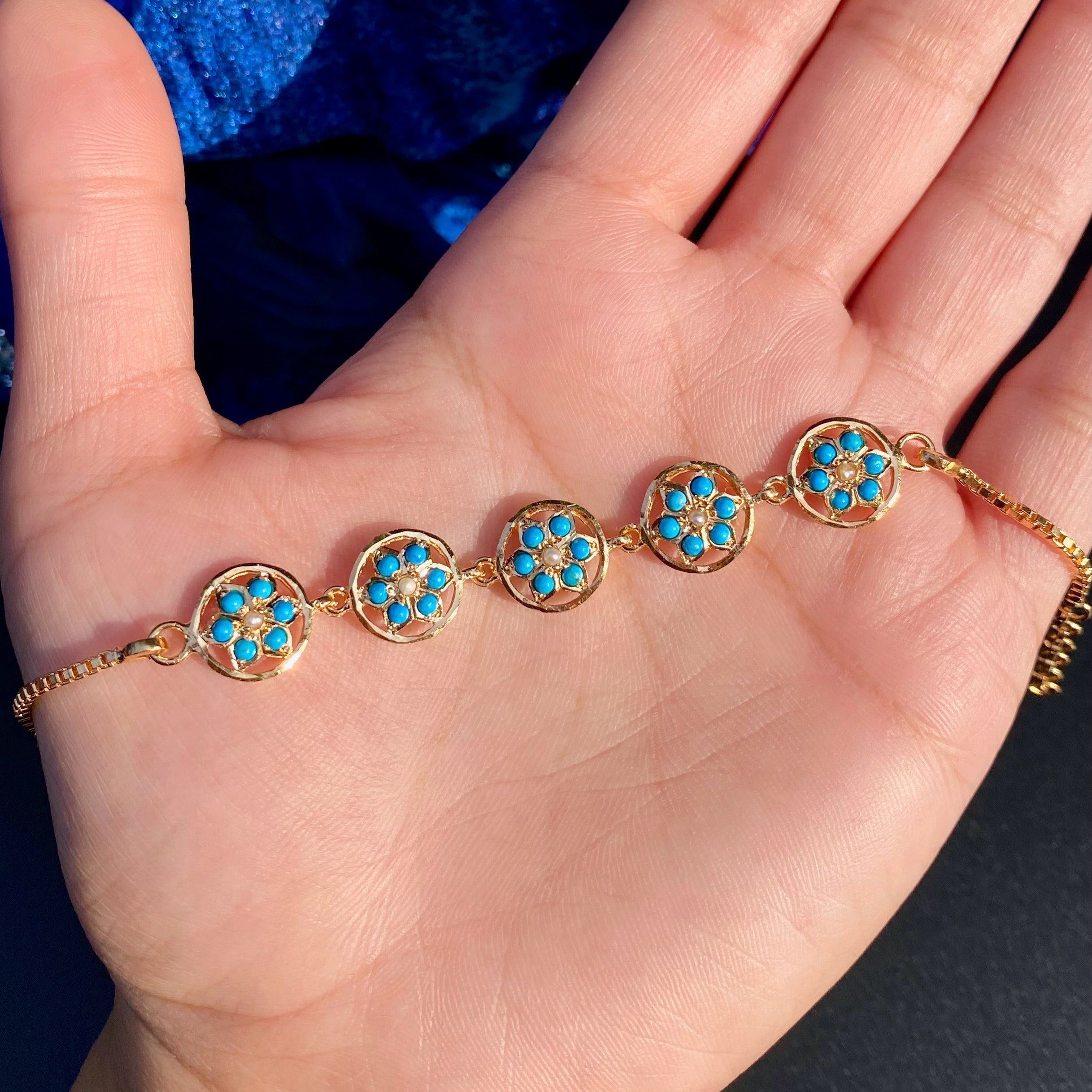 Delicate Stackable Bracelet with Turquoise | Gifting Ideas in Silver BG 093