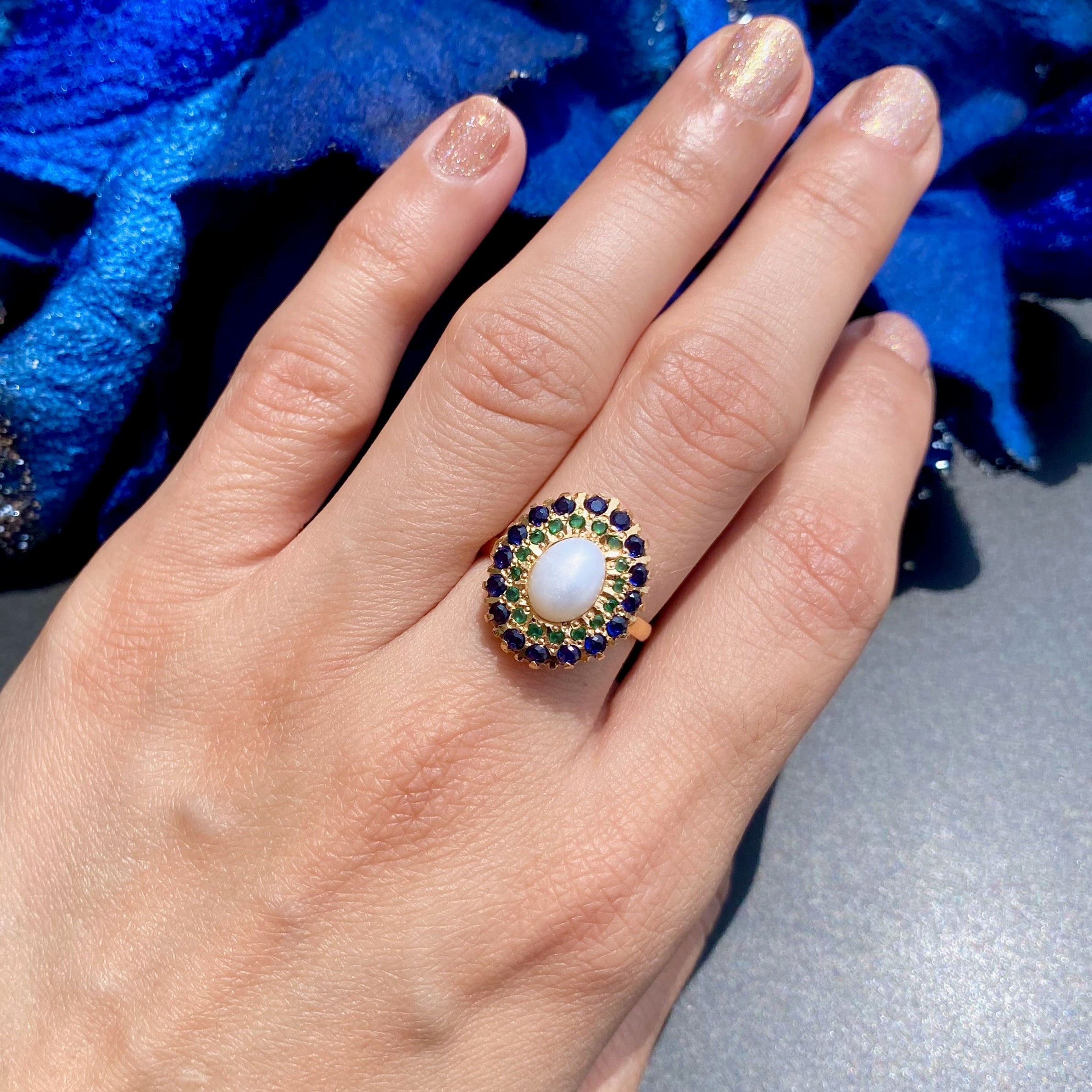 Cute Finger Ring For Women | Gold Plated on Silver | Classic Indian-Pakistani Jadau Jewelry