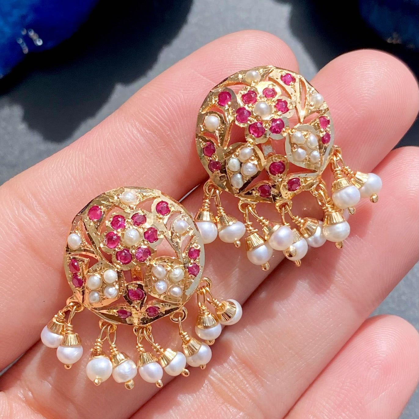 Womens Stud Earrings | Jadau Jewelry | Gold Plated on Silver