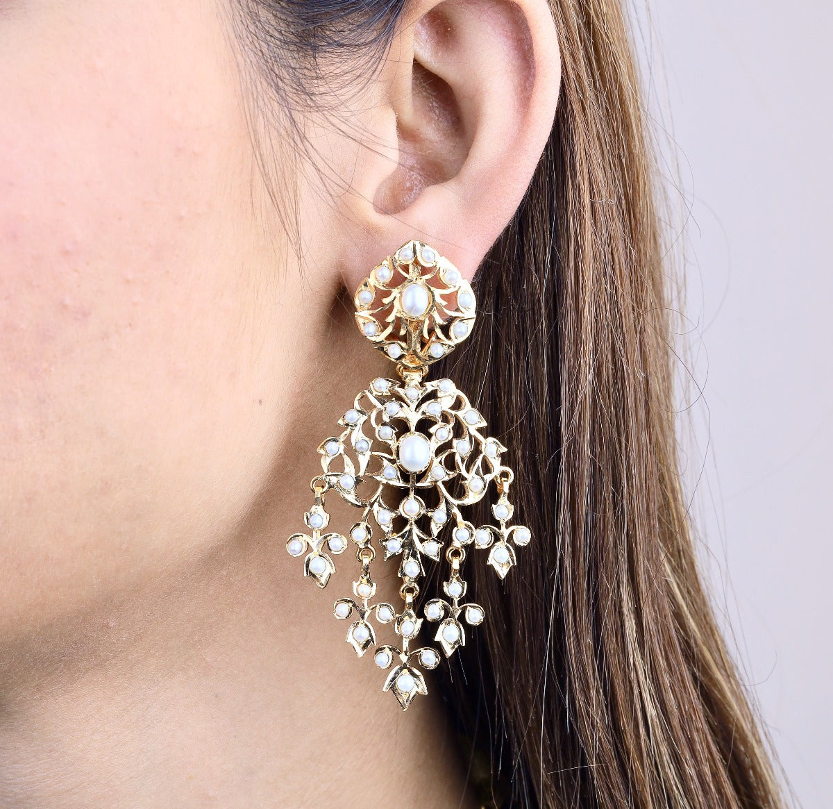 edwardian earrings seed pearl