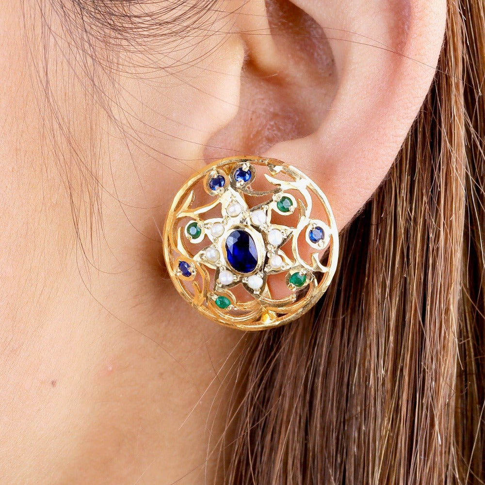 gold plated neelam earrings