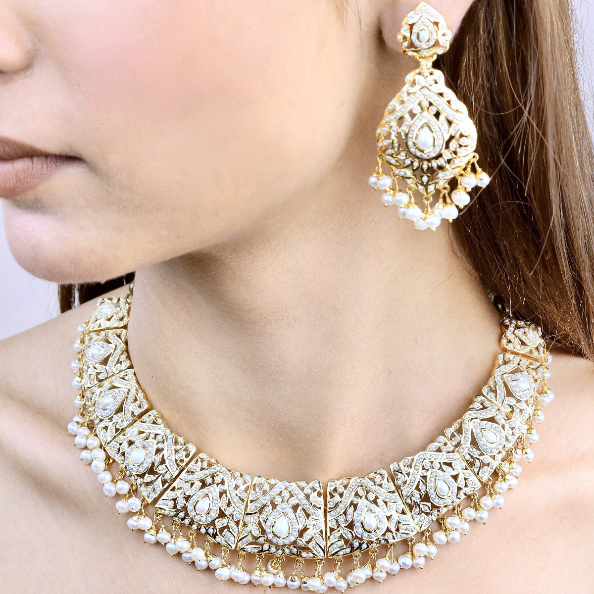 real pearl jewelry necklace set