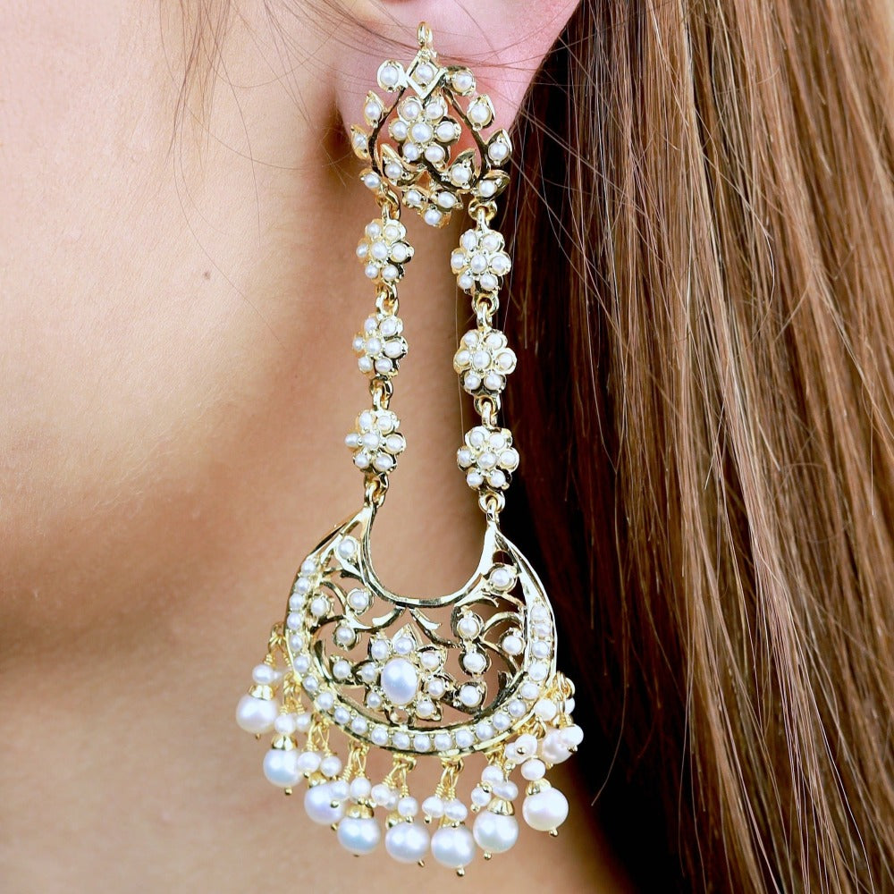 floral pearl earrings