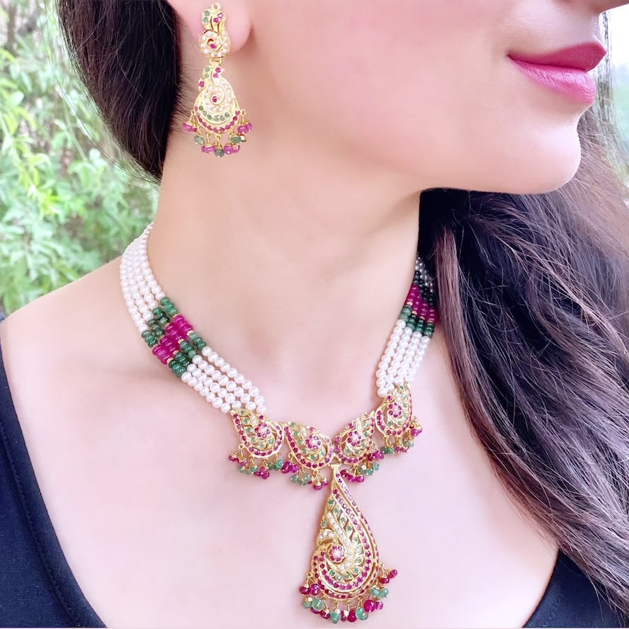 Hyderabadi jadau deals necklace