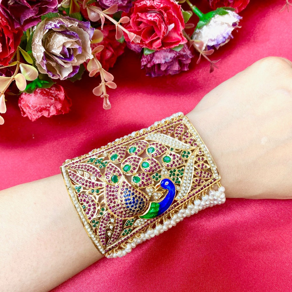 gold plated pearl bracelet for women
