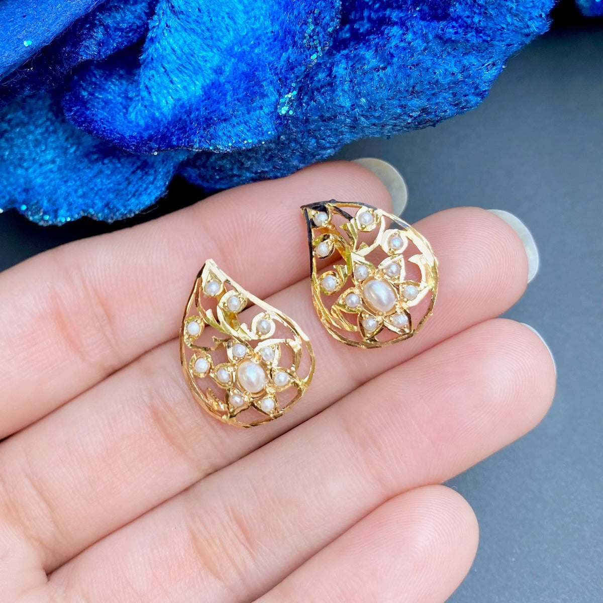 real gold pearl earrings online