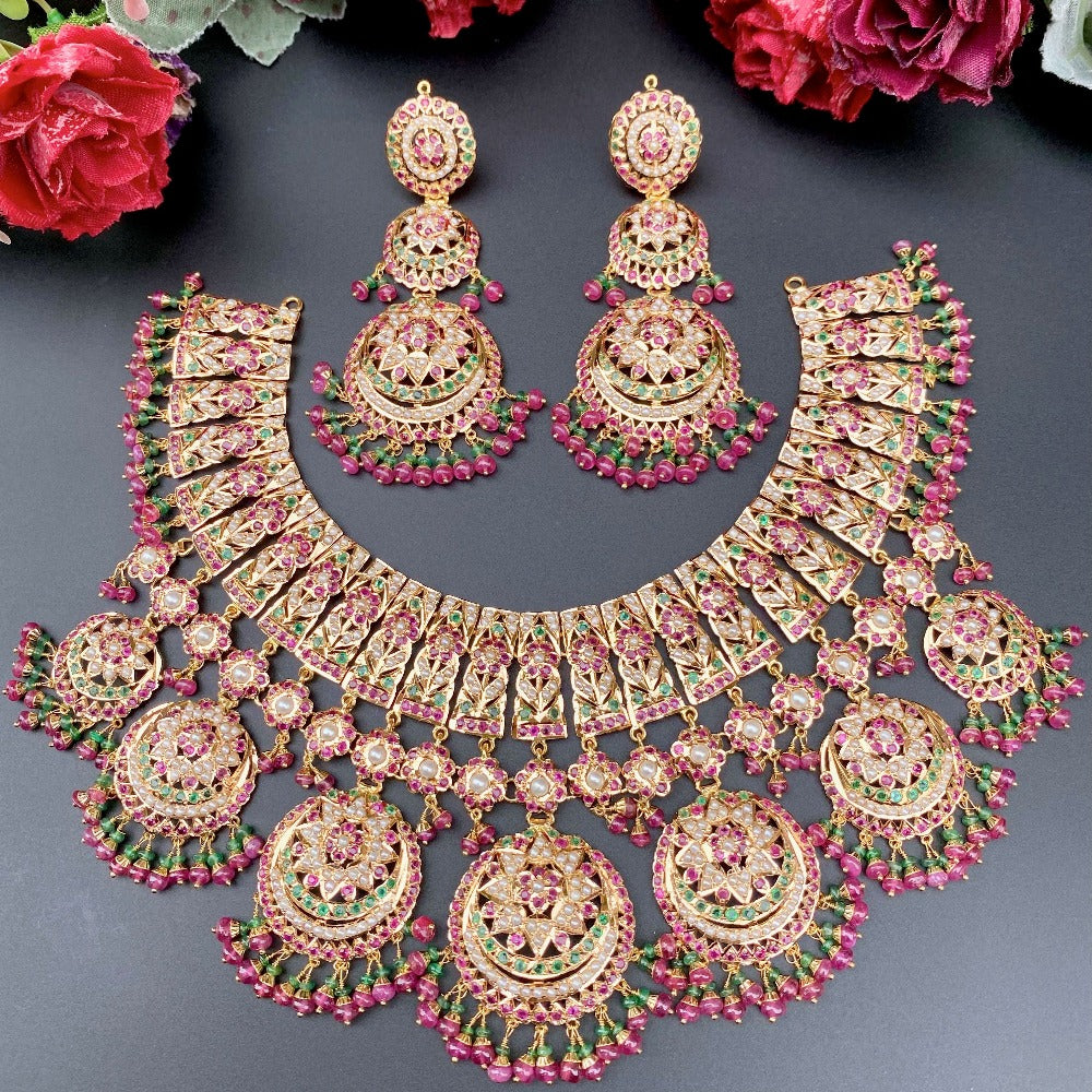 bridal necklace set for wedding in real gold