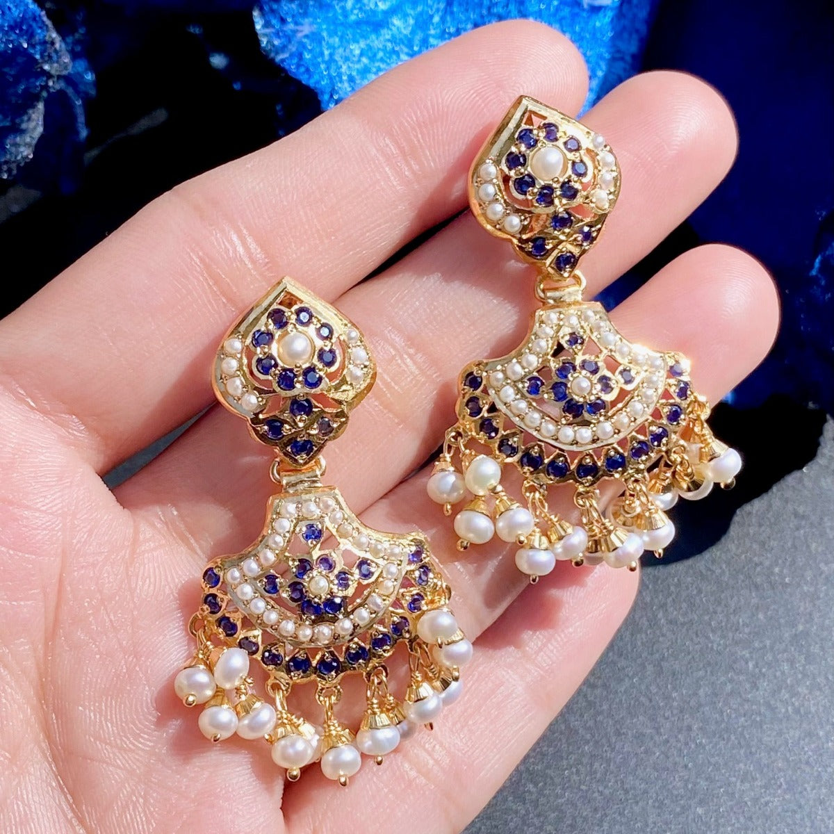rajasthani jadau earrings gold plated silver