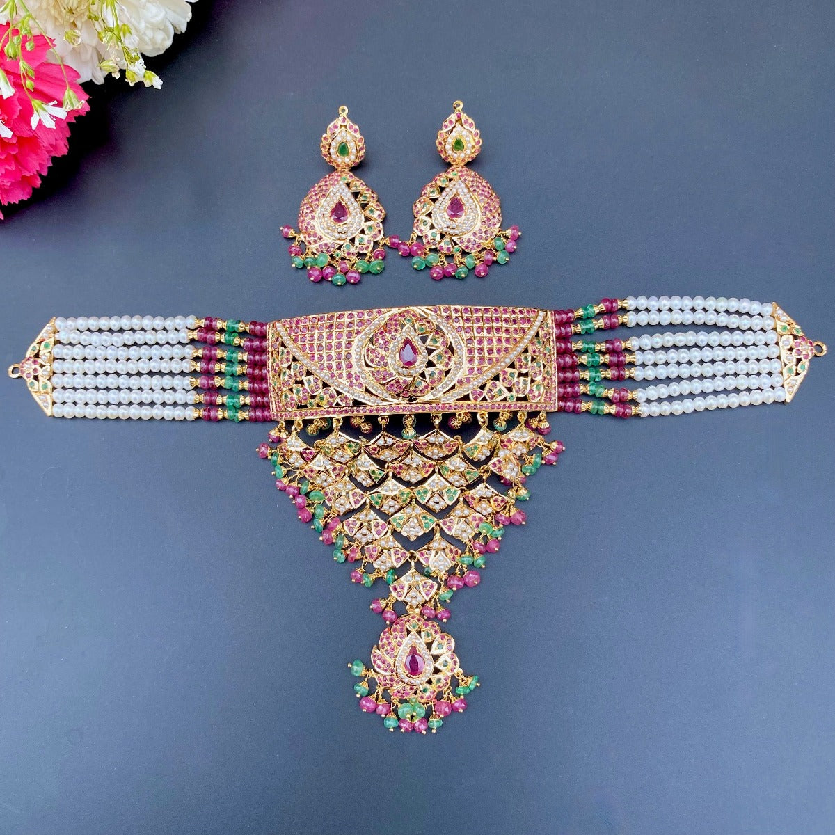 mughal choker necklace set