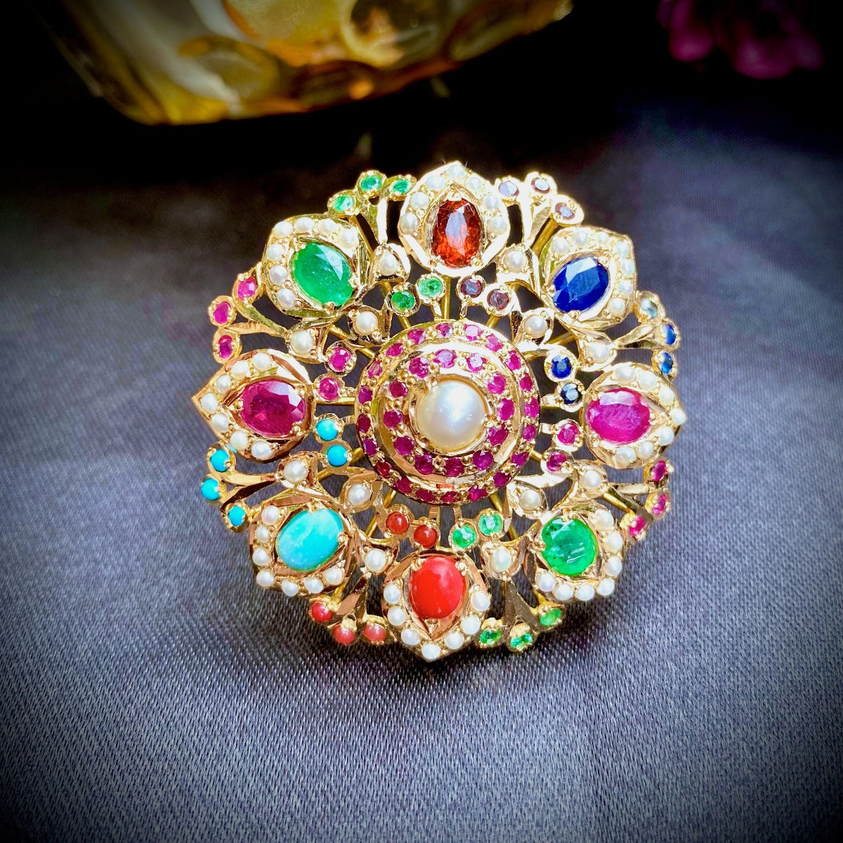 All Birthstone Navratna Gold Jewelry Ring at best price in Thrissur