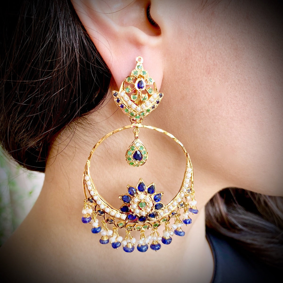 gold chandbali earrings