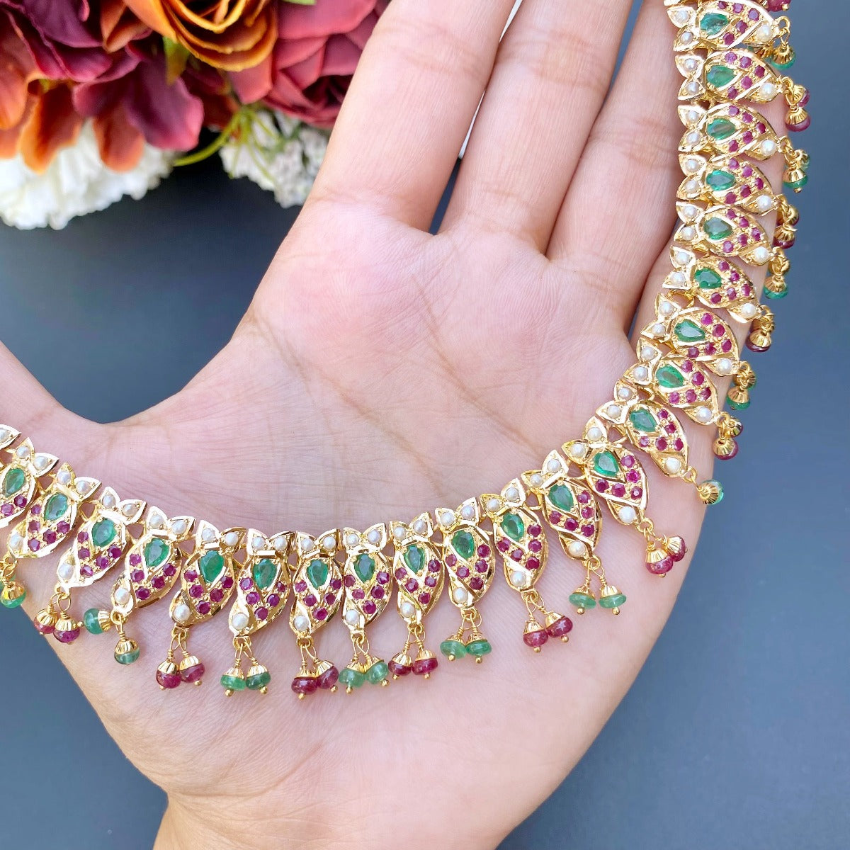 Ruby emerald necklace tanishq deals with price