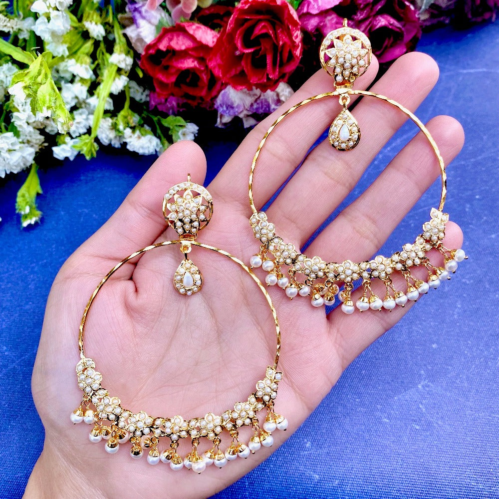 gold plated hoop earrings on silver