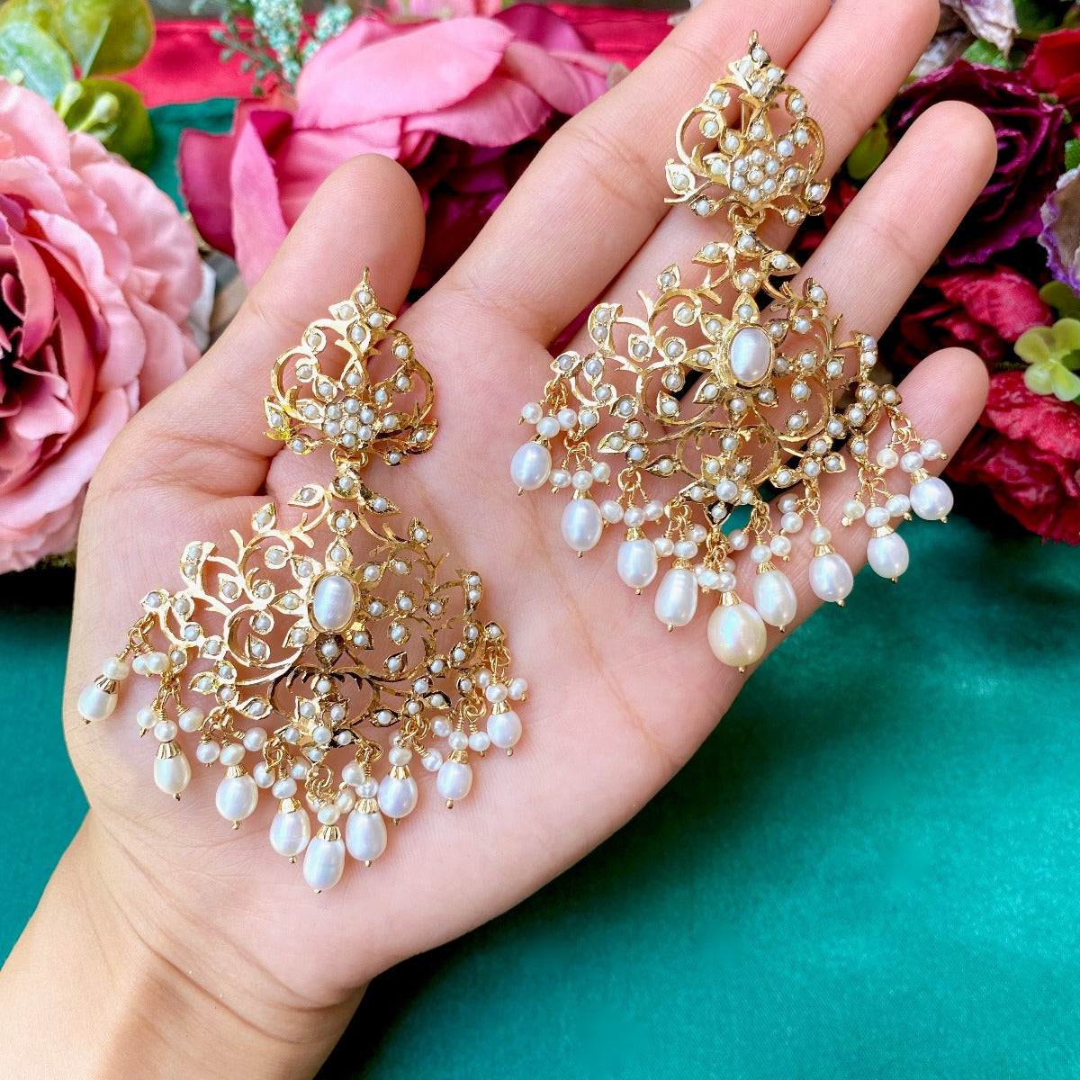 kundan earrings gold plated