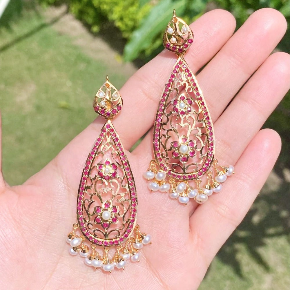 kundan earrings with gold plating