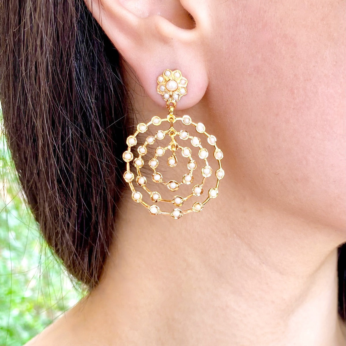 22k gold earrings with pearls