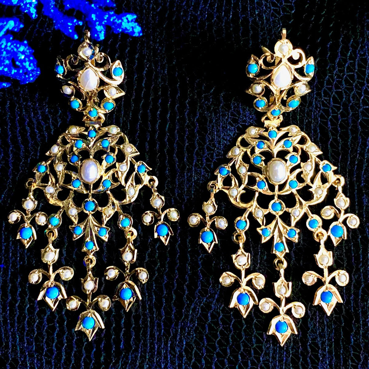 gold plated earrings with feroza