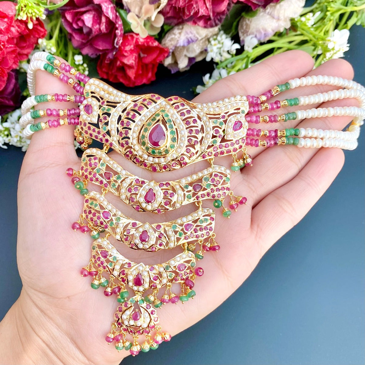 bridal choker necklace tanishq