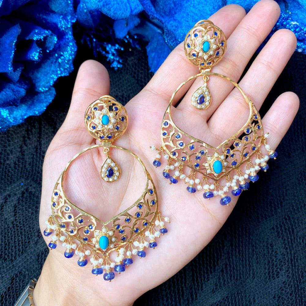 gold polished chandbali designs with price