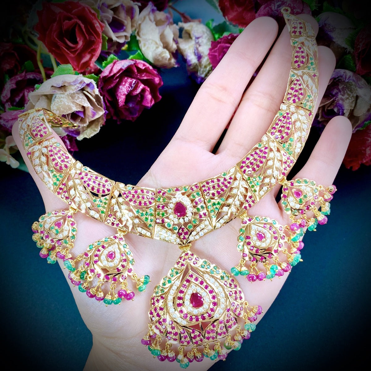 bridal necklace set malabar