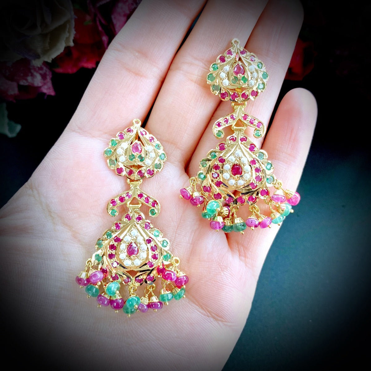 gold earrings malabar under 50000