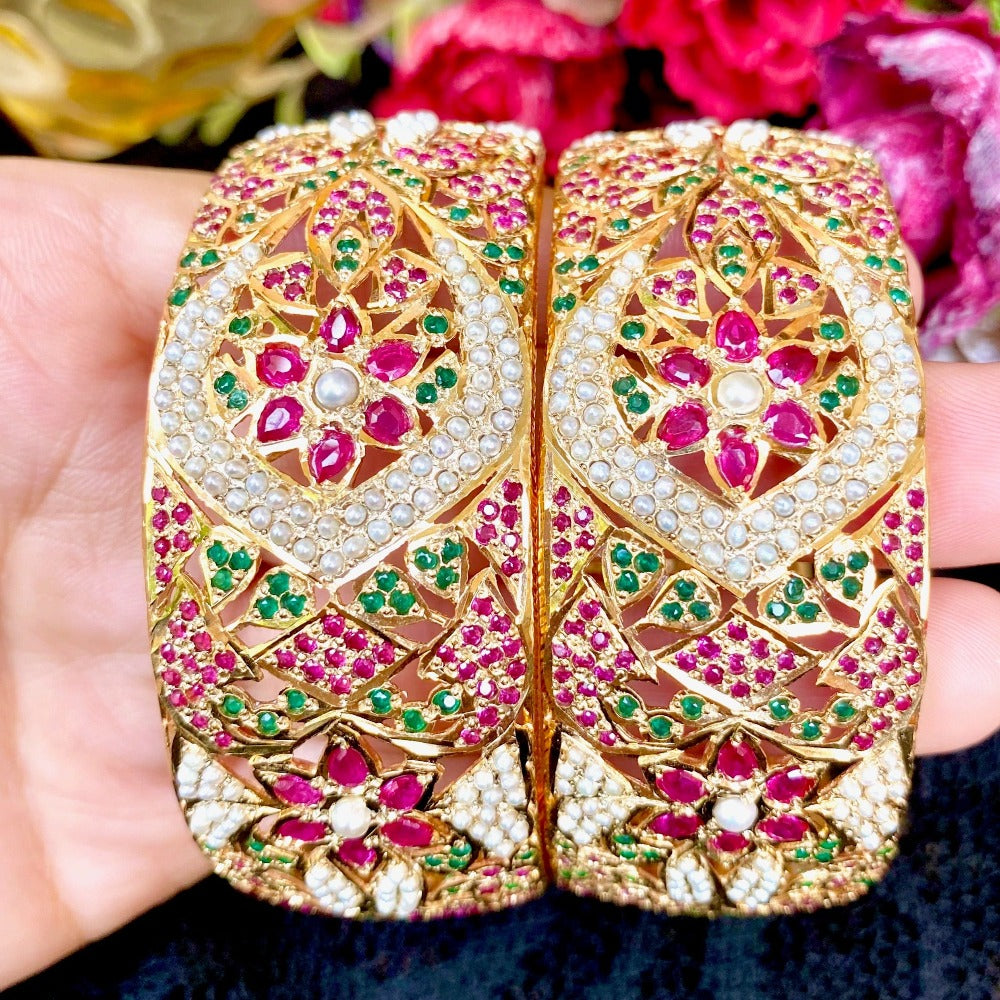 broad kada made in gold plated silver