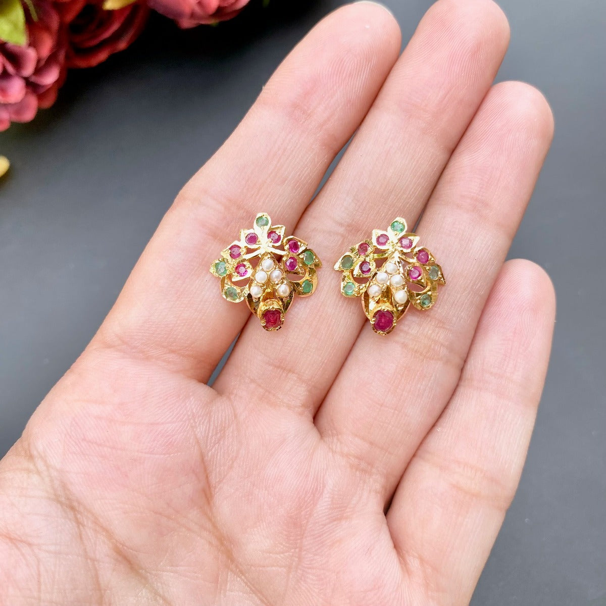 gold earrings for gift