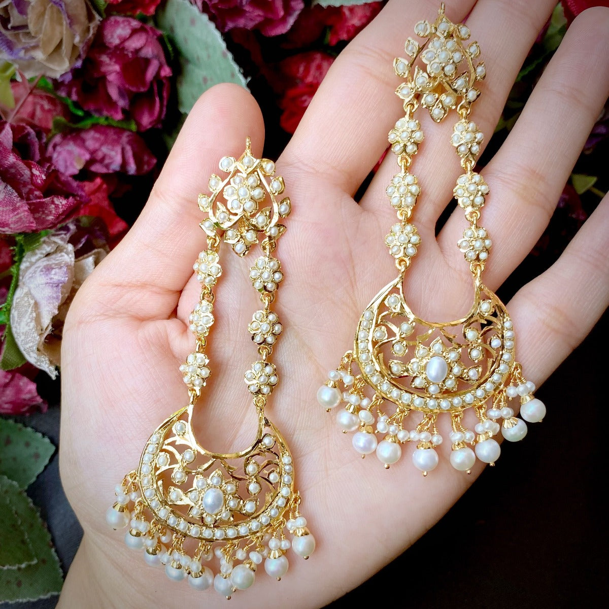 gold plated earrings under 10000