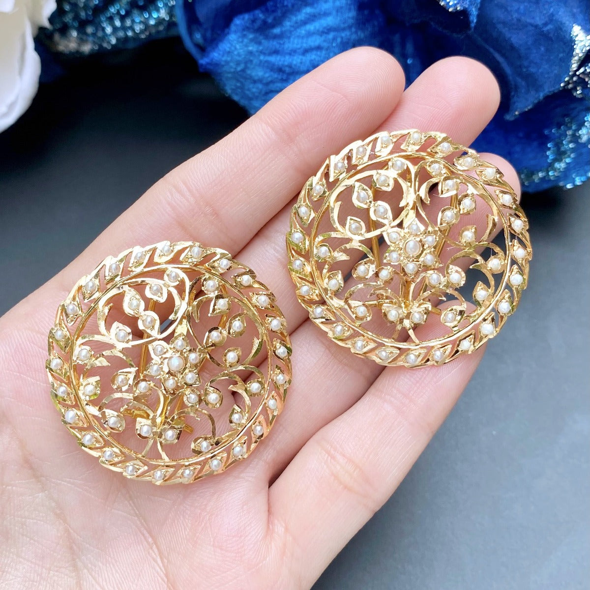 bengali pasha earrings in 22k gold