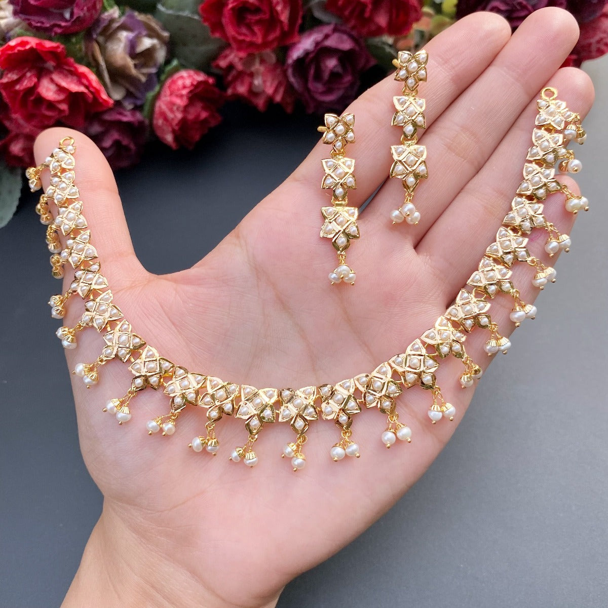 Indian Small Pearl Necklace Designs In Gold Gold Small Pearl